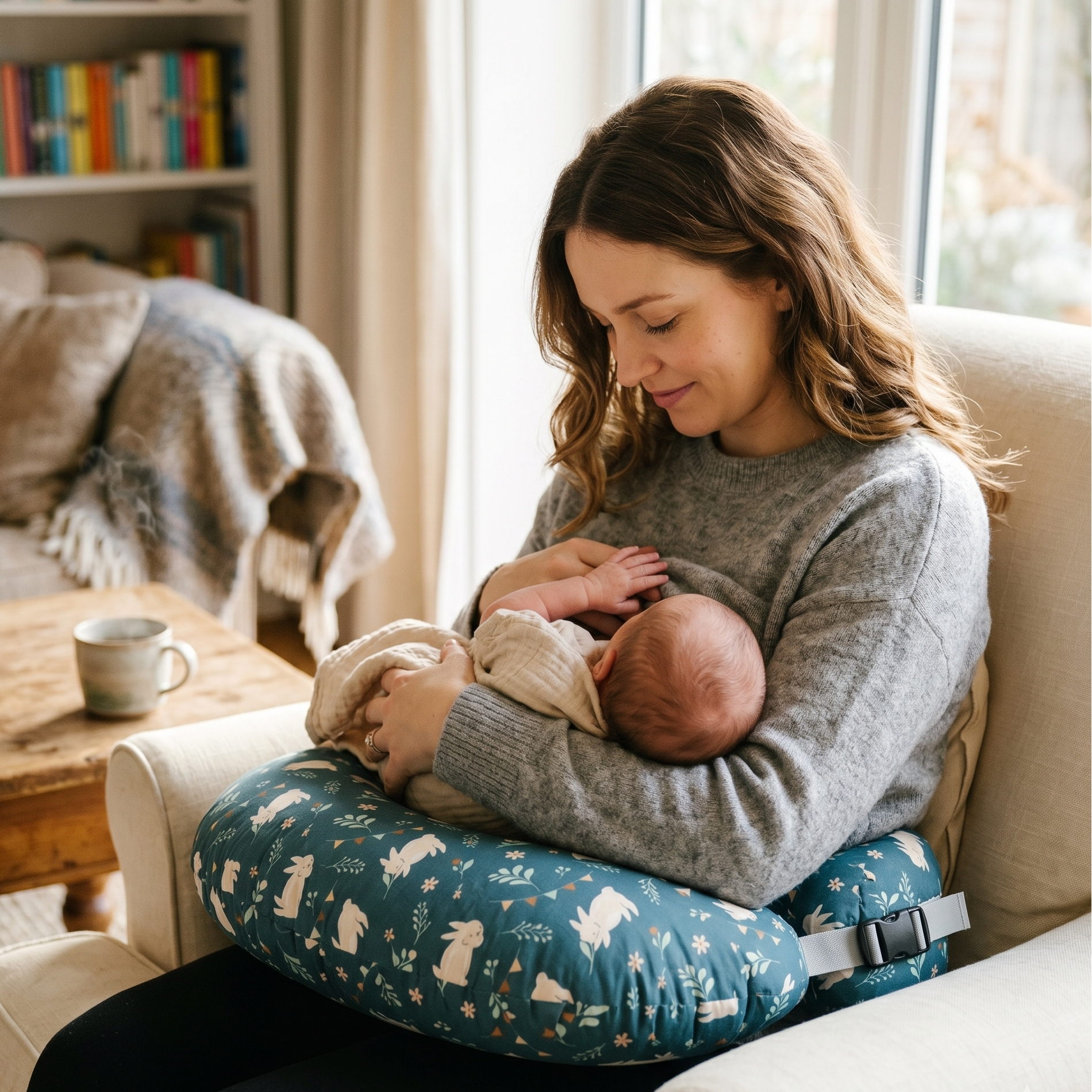 LapinDoux | Coussin d'Allaitement Double Bosse — Motif Lapins