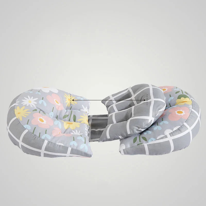 DoubleFleur | Coussin Grossesse Double Cercle Réversible — Fleurs & Carreaux